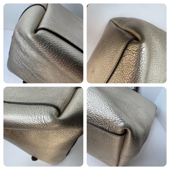 Coach Gold Metallic Market Tote F76776 & Wallet 22882 Clutch Set - Picture 12 of 16